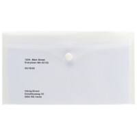 Office Depot Documentmappen DL 130 x 230 mm Transparant Polypropyleen Drukknopsluiting 5 Stuks