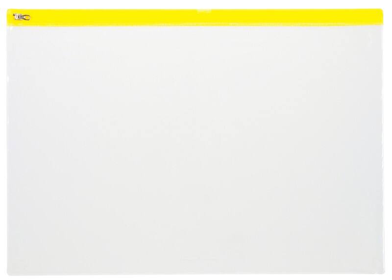 Viking Hersluitbaar zakje A3 Ritssluiting PVC (Polyvinylchloride) Liggend 42 (B) x 45 (D) x 29,7 (H) cm Geel 5 Stuks