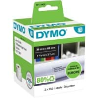 Dymo LW S0722400 / 99012 Authentiek Grote Adresetiketten Zelfklevend Wit 36 x 89 mm 2 Rollen à 260 Etiketten