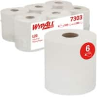 WYPALL Poetspapier L20 2-laags 6 Rollen à 380 Vellen Wit