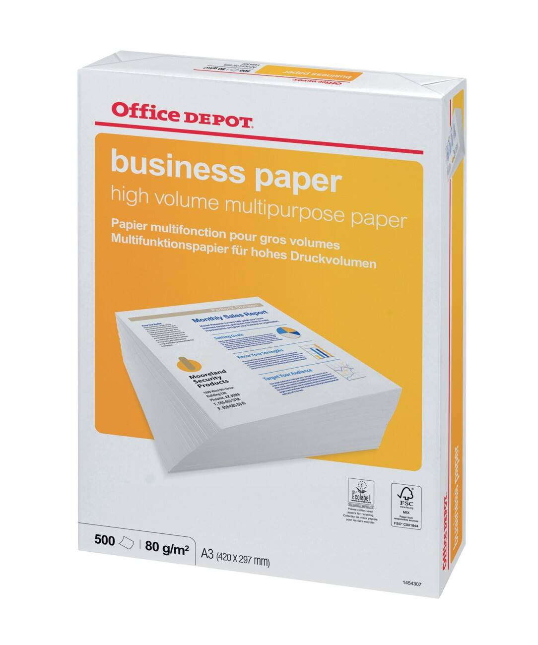 Office Depot Business Multifunctioneel print-/ kopieerpapier A3 80 gram Wit 500 vellen