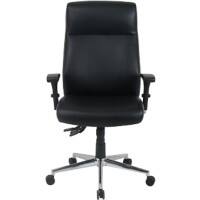 Realspace Synchro Tilt Executive Bureaustoel met verstelbare armleuningen en zitting Artemis Kunstleder Zwart