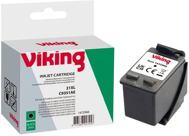 Viking 21 compatibele HP inktcartridge C9351A zwart
