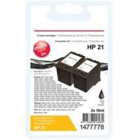 Viking 21 compatibele HP inktcartridge C9351AE zwart duopak 2 stuks
