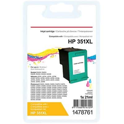 Office Depot 351XL compatibele HP inktcartridge CB338EE cyaan, geel, magenta