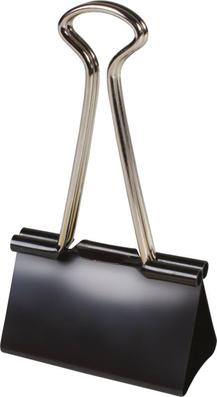 Viking Papierklemmen Foldback Clips 25 mm Zwart Metaal 12 Stuks