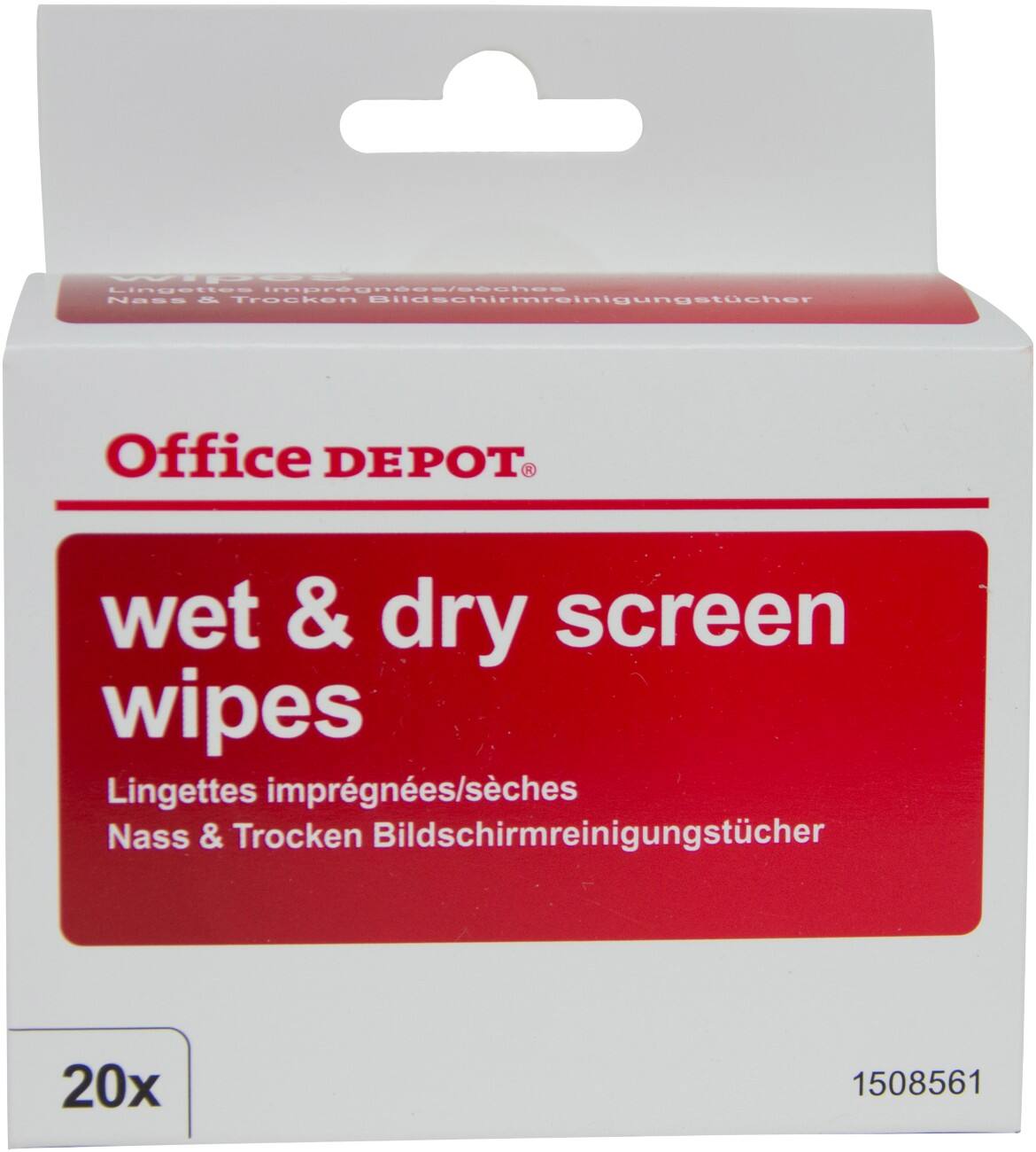 Office Depot Beeldschermreinigingsdoekjes Nat en droog 20 Stuks
