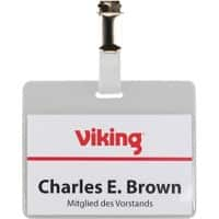 Viking Standaard naambadge met klem Horizontaal 90 x 60mm, 50 stuks