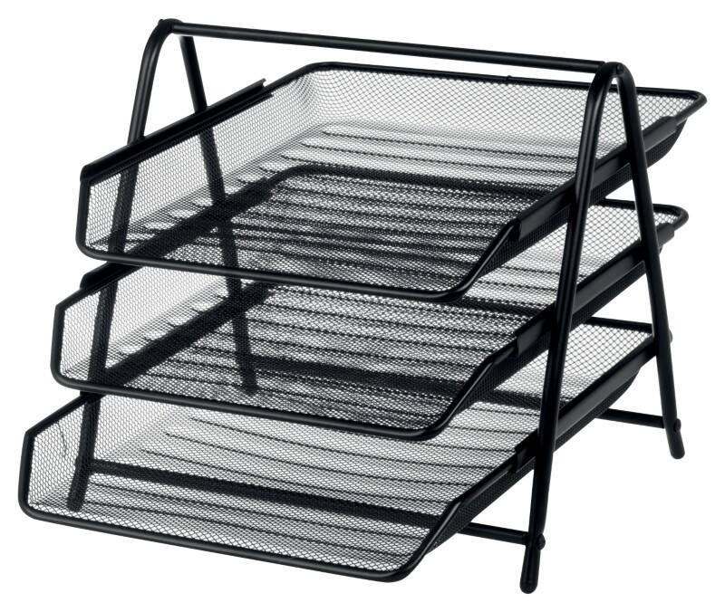 Viking Mesh 3 Lades Brievenbakje Zwart A4 Metaal 29,5 x 35,5 x 26,5 cm