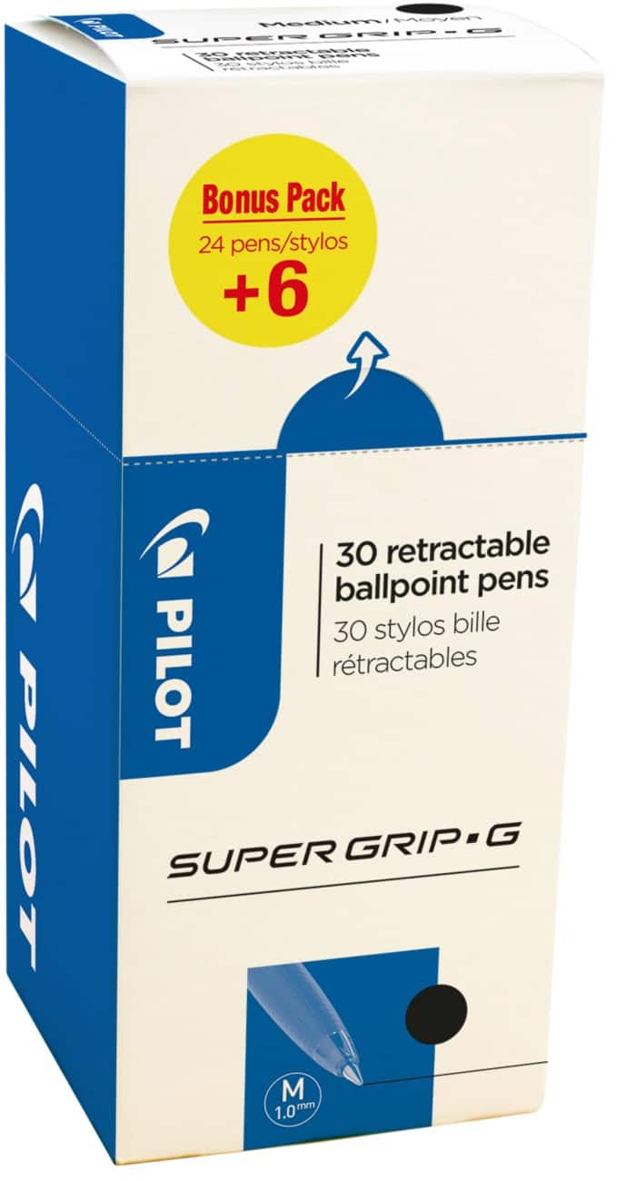 Pilot Super Grip G Balpen 0.3 mm Zwart 30 Stuks
