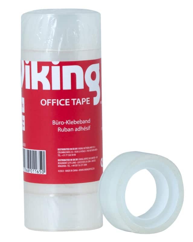 Viking Plakband Office Transparant 19 mm (B) x 10 m (L) PP (Polypropeen) 6 Rollen