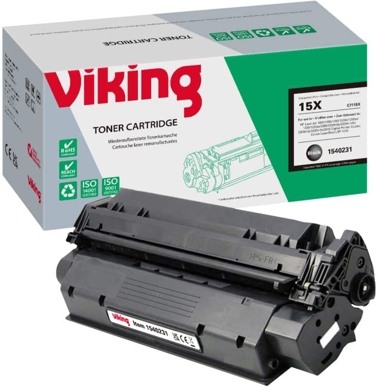 Viking 15X compatibele HP tonercartridge C7115X zwart