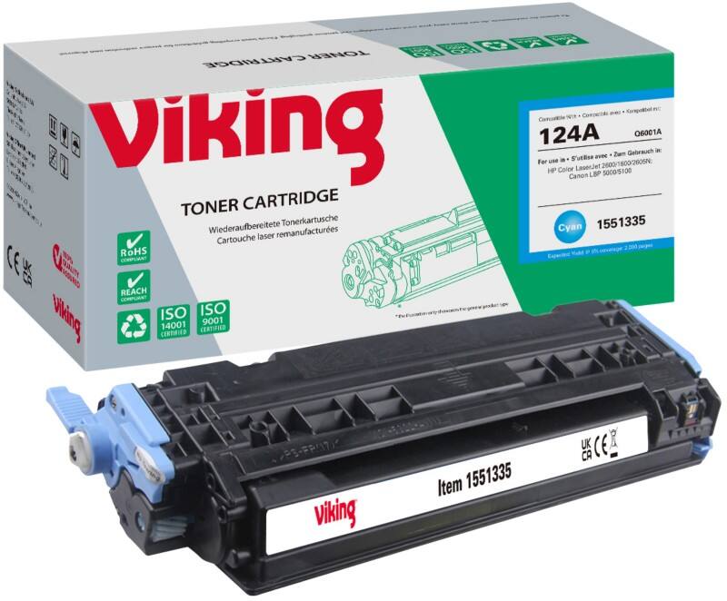 Viking 124A compatibele HP tonercartridge Q6001A cyaan