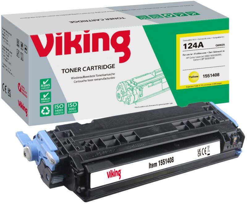 Viking 124A Compatibel HP Tonercartridge Q6002A Geel
