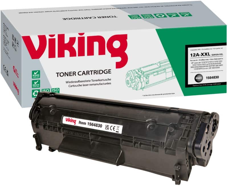 Viking 12A compatibele HP tonercartridge Q2612A-XXL zwart