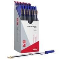 Viking SBM1.0 balpen blauw Medium 0,4 mm 50 stuks