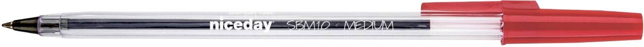 Niceday SBM1.0 Balpen Rood Met dop 20 Pennen