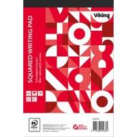 Office Depot A5+ Schrijfblok Wit Papieren kaft Geruit Geperforeerd 5 stuks à 100 vellen