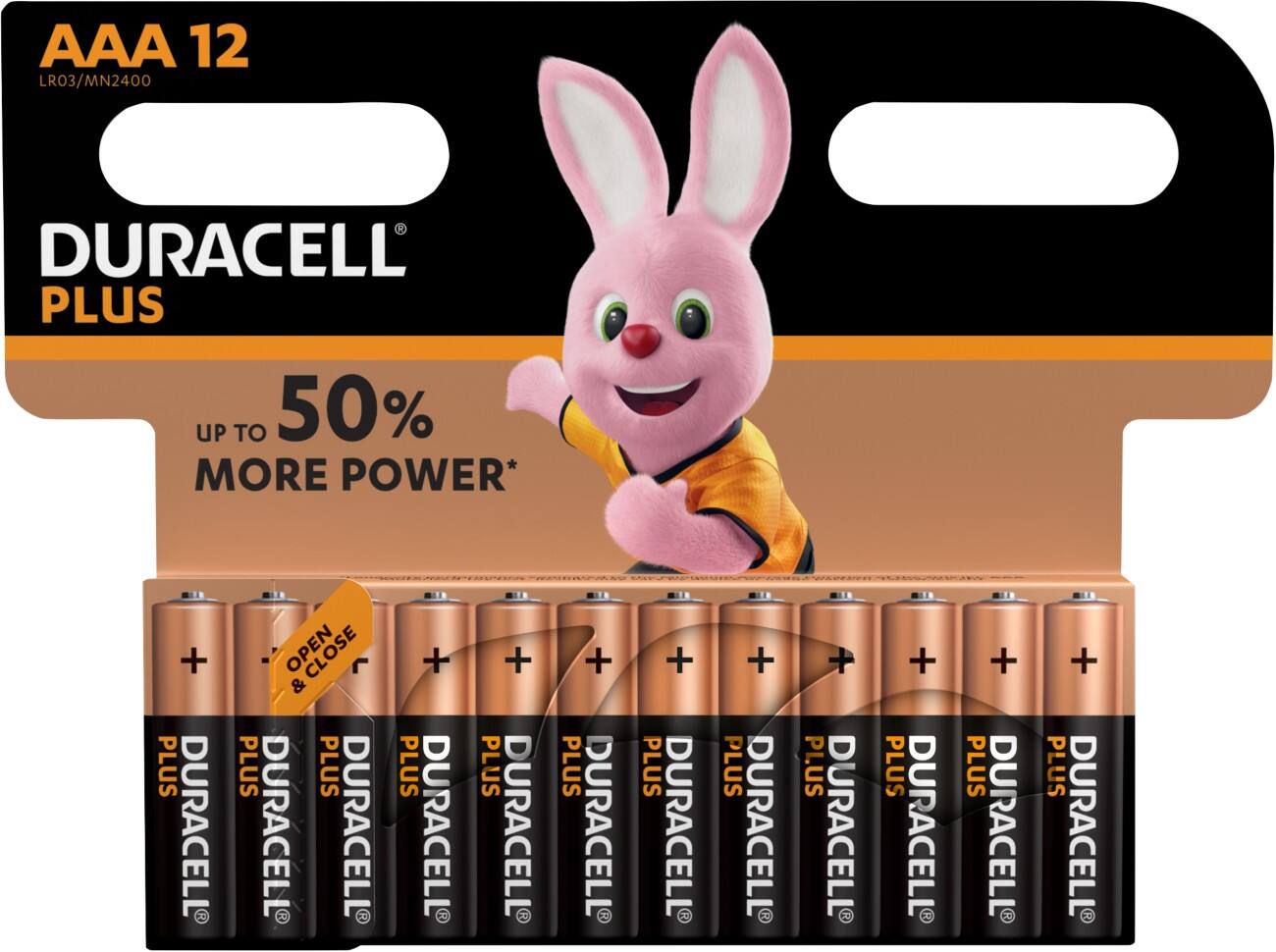Duracell AAA Alkaline Batterijen Plus Power MN2400 LR03 1,5V 12 stuks