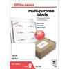 Office Depot Rechte hoeken Multifunctionele etiketten Wit 800 stuks