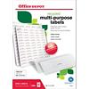 Office Depot Afgeronde hoeken Multifunctionele etiketten Wit 6500 stuks