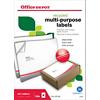 Office Depot Rechte hoeken Multifunctionele etiketten Wit recycled 100 stuks