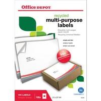 Office Depot Rechte hoeken Multifunctionele etiketten Wit recycled 100 stuks