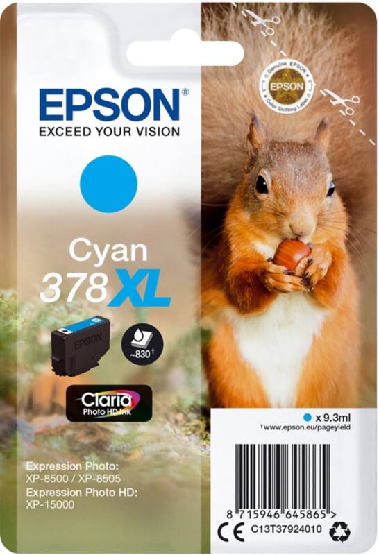 Epson 378XL Origineel Inktcartridge C13T37924010 Cyaan