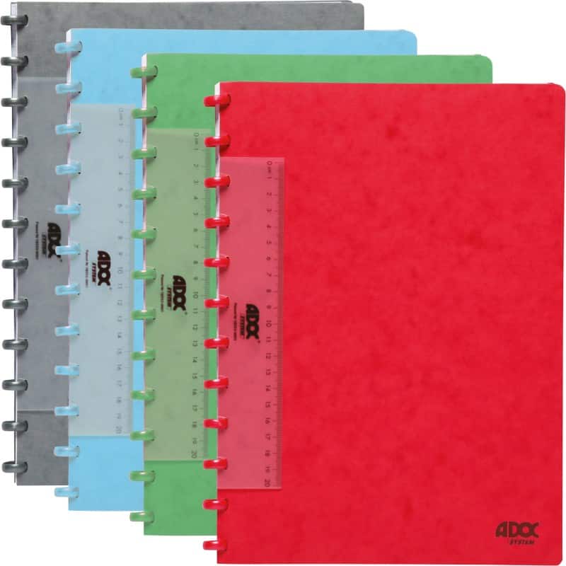 Adoc Lin-Ex Schrift A4 Geruit Spiraal gebonden Karton Kleurenassortiment 144 Pagina's