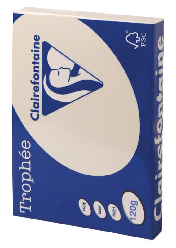 Clairefontaine Trophée A4 Gekleurd papier Crème 120 g/m² Mat 250 Vellen