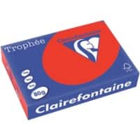 Clairefontaine Trophée A4 Gekleurd papier Rood 80 g/m² Mat 500 Vellen