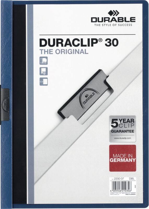 DURABLE Duraclip Klemmap 30 Vellen A4 Blauw
