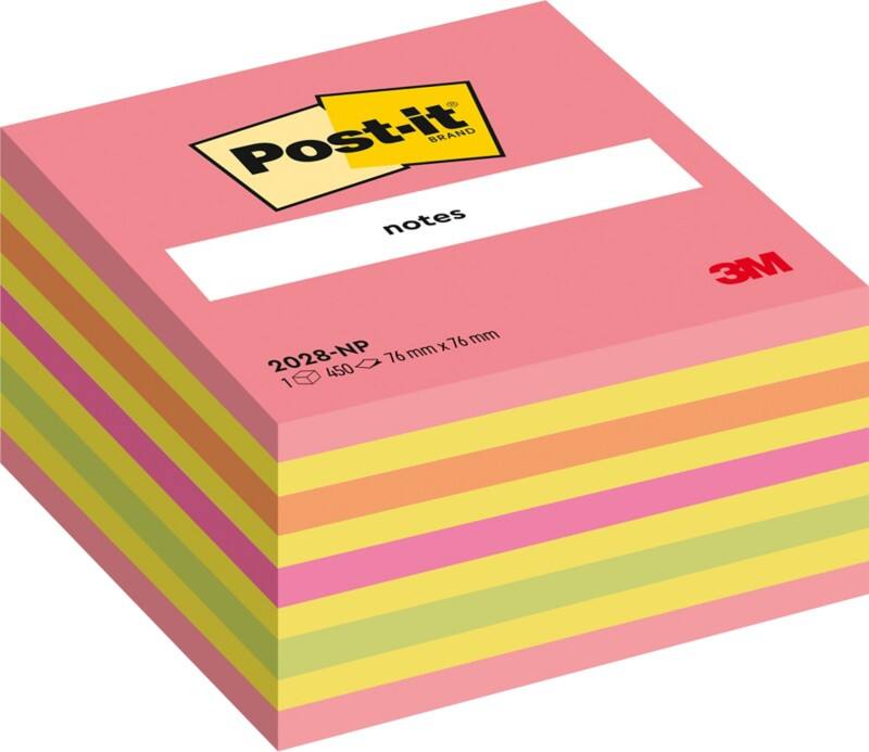 Post-it Notes Kubus 76 x 76 mm Neon Roze 450 Vellen
