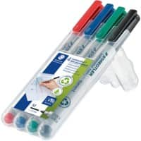 STAEDTLER Lumocolor Niet permanente OHP Marker Medium Ronde Punt Kleurenassortiment 4 Stuks