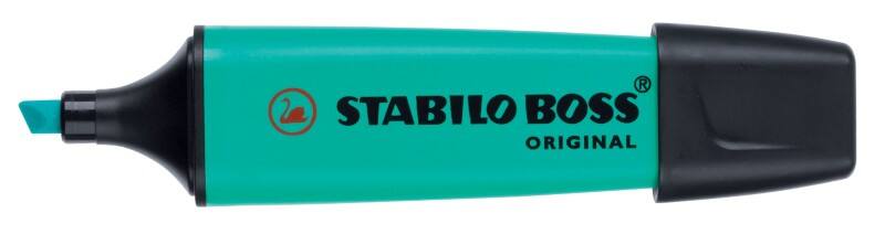 STABILO BOSS ORIGINAL Tekstmarker Turkoois Breed Beitelpunt 2 - 5 mm Navulbaar