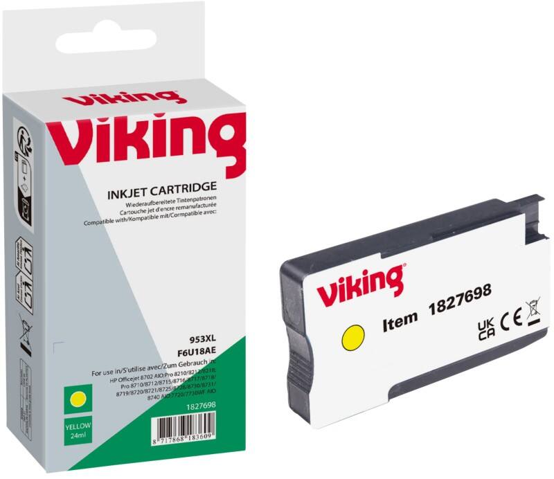 Viking 953XL compatibele HP inktcartridge F6U18AE geel