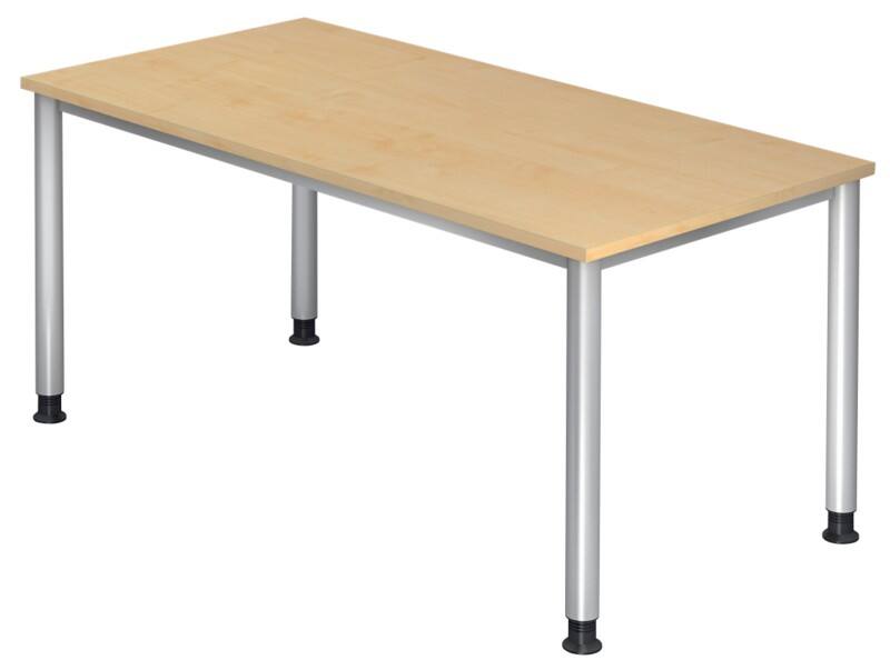 Hammerbacher H-Serie VHS Hoogteverstelbaar Bureau Ahorn 4 metalen poten 2.000 (B) x 1.000 (D) x 810 (H) mm Spaanplaat, Staal