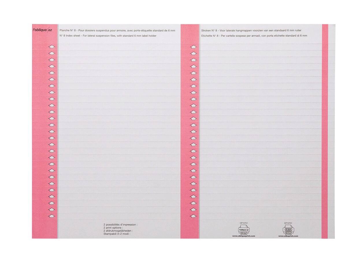 ELBA Ruiterstroken Roze Papier 0,6 x 14,1 cm 250 Stuks
