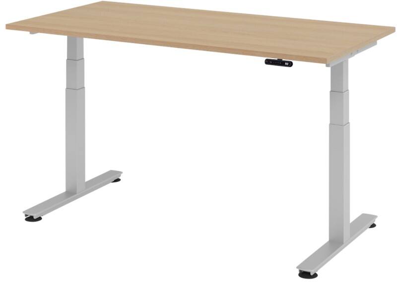 Hammerbacher XDSM VXDSM Elektrisch hoogteverstelbaar Zit-sta-bureau Rechthoekig Eiken T-Voet 1,600 (B) x 800 (D) x 1,270 (H) mm Spaanplaat, Staal