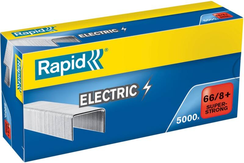 Rapid Super Strong Electric Nietjes 66/8 24868000 Gegalvaniseerd staal Zilver 5000 Nietjes