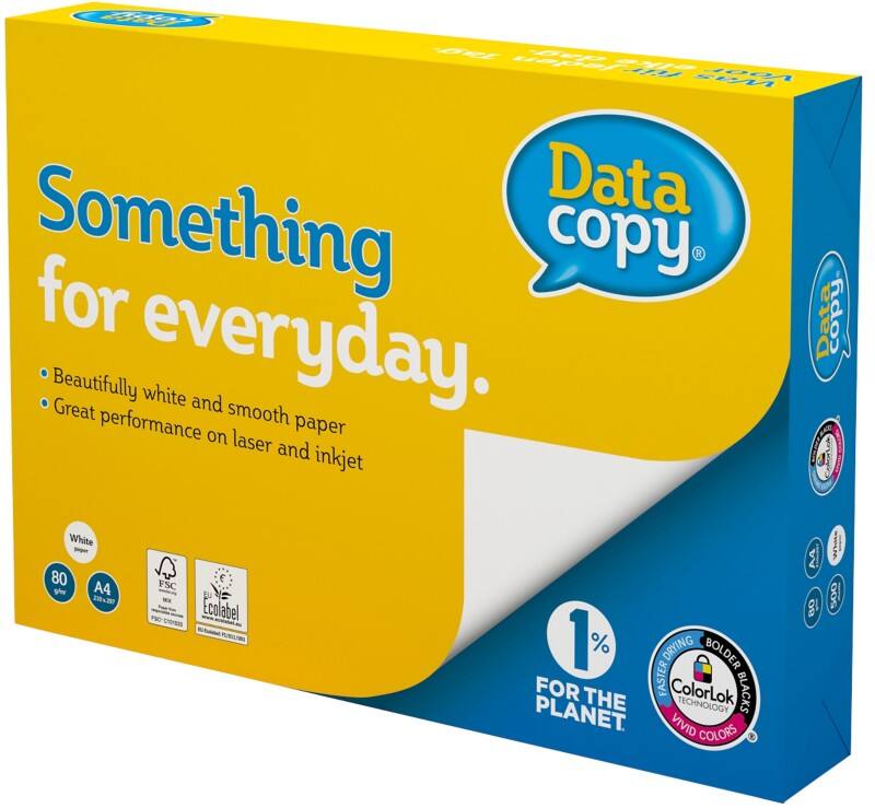 Data Copy Everyday A4 Kopieerpapier Wit 80 g/m² Glad 4 Gaten 500 Vellen