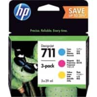 HP 711 Origineel Inktcartridge P2V32A Cyaan, magenta, geel Multipak  3 Stuks