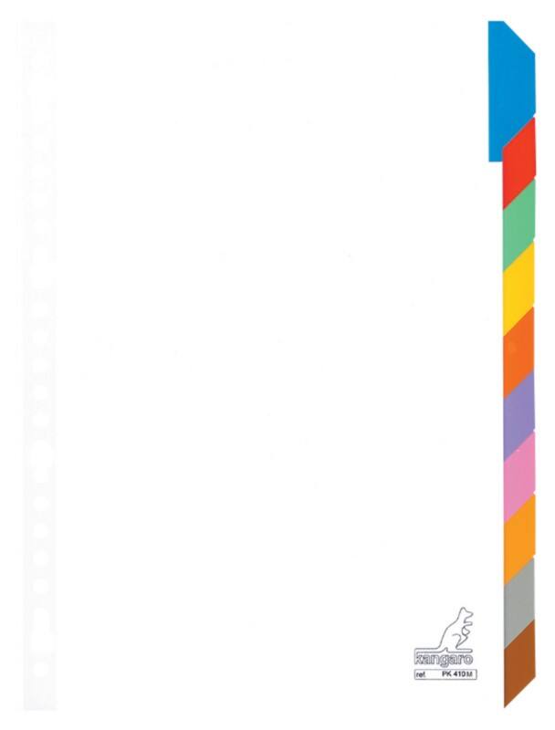KANGARO Blanco tabbladen A4 Wit 10 tabs 190 g/m² Karton 23 Gaten PK410M