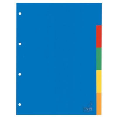 KANGARO Blanco Tabbladen A4 Kleurenassortiment 5 tabs PP (Polypropeen) Rechthoekig 4 Gaten A405