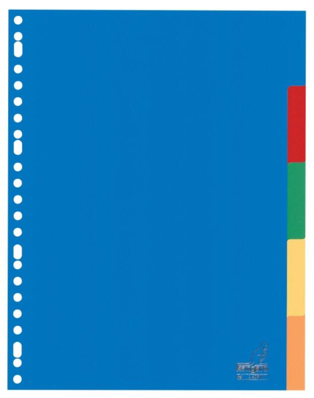KANGARO Blanco tabbladen  A4 Kleurenassortiment 10 tabs PP (Polypropeen) 23 Gaten A405M