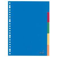 KANGARO Blanco Tabbladen A4 Kleurenassortiment 5 tabs PP (Polypropeen) Rechthoekig 23 Gaten A405FM