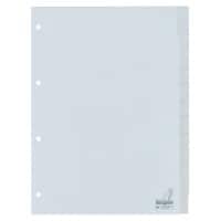 KANGARO Blanco Tabbladen A4 Grijs 12 tabs PP (Polypropeen) 4 Gaten G412F