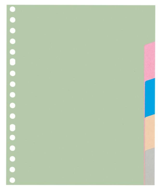 KANGARO Blanco tabbladen  A5 Kleurenassortiment 5 tabs 180 g/m² Karton 17 Gaten P505M 5 Vellen