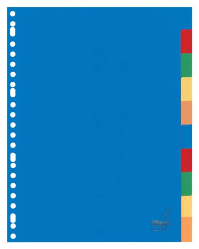 KANGARO Blanco tabbladen A4 Kleurenassortiment 10 tabs PP (Polypropeen) 23 Gaten A410M