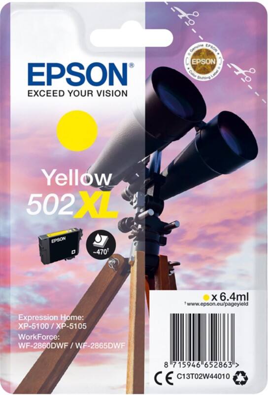 Epson 502XL Origineel Inktcartridge C13T02W44010 Geel